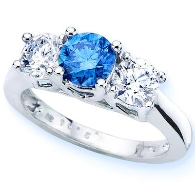 Blue Diamond Ring