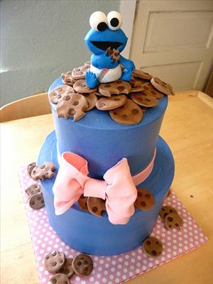 Baby Cookie Monster Cake