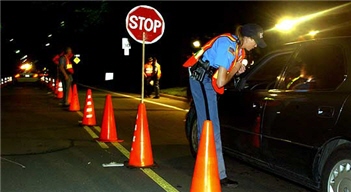 A drunk driving checkpoint